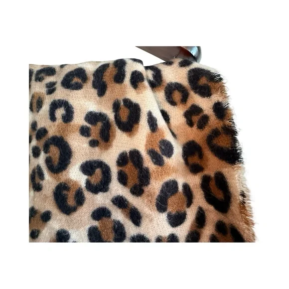 Zara Leopard Print Fringed Scarf - Picture 6 of 7